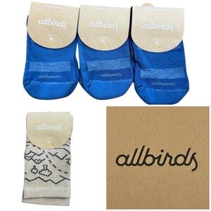 NEW Allbirds socks womens small blue ankle beige crew organic recycled LOT of 4